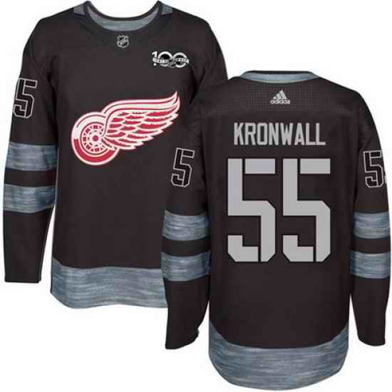 Red Wings #55 Niklas Kronwall Black 1917 2017 100th Anniversary Stitched NHL Jersey